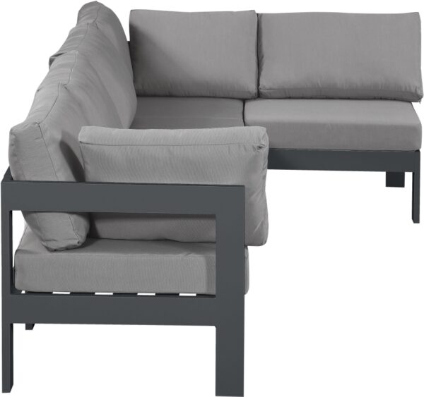 Nizuc 120" Water Resistant Fabric Upholstered Outdoor Patio 5pc. Modular Sectional