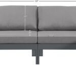 Nizuc 120" Water Resistant Fabric Upholstered Outdoor Patio 6pc. Modular Sectional
