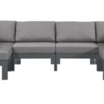 Nizuc 120" Water Resistant Fabric Upholstered Outdoor Patio 6pc. Modular Sectional
