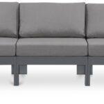 Nizuc 150" Water Resistant Fabric Upholstered Outdoor Patio 7pc. Modular Sectional