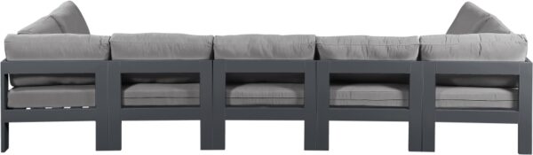 Nizuc 150" Water Resistant Fabric Upholstered Outdoor Patio 7pc. Modular Sectional