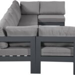 Nizuc 150" Water Resistant Fabric Upholstered Outdoor Patio 7pc. Modular Sectional