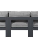 Nizuc 150" Water Resistant Fabric Upholstered Outdoor Patio 9pc. Modular Sectional