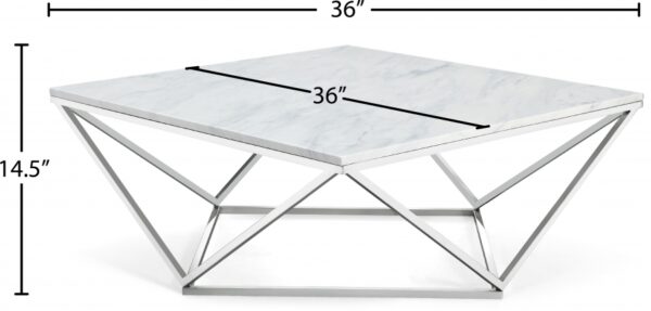 Skyler Marble Top And Chrome Steel Base Coffee Table