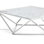 Skyler Marble Top And Chrome Steel Base Coffee Table