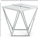Skyler Marble Top And Chrome Steel Base End / Side Table