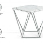 Skyler Marble Top And Chrome Steel Base End / Side Table