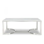 Copley Marble Veneer Top And Chrome Steel Base Coffee Table
