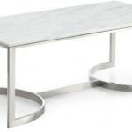 Copley Marble Veneer Top And Chrome Steel Base Coffee Table