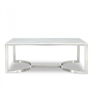 Copley Marble Veneer Top And Chrome Steel Base Coffee Table