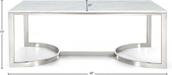 Copley Marble Veneer Top And Chrome Steel Base Coffee Table