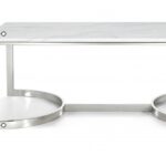 Copley Marble Veneer Top And Chrome Steel Base Coffee Table