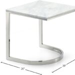 Copley Marble Veneer Top And Chrome Steel Base End / Side Table