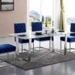 Carlton 78" Marble Veneer Top And Chrome Steel Base Dining Table