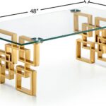 Pierre Glass Top And Gold Steel Base Coffee Table