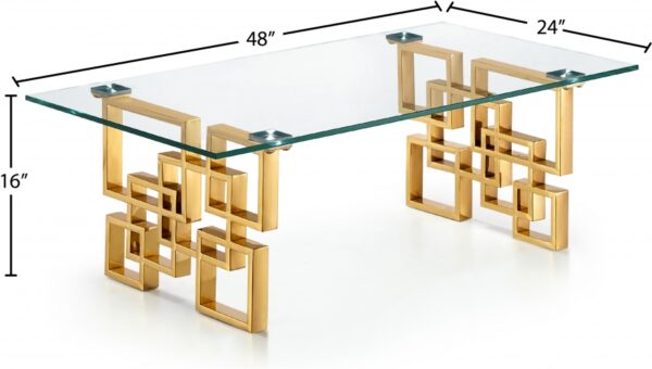 Pierre Glass Top And Gold Steel Base Coffee Table