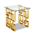 Pierre Glass Top And Gold Steel Base End / Side Table