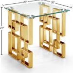 Pierre Glass Top And Gold Steel Base End / Side Table