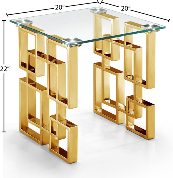 Pierre Glass Top And Gold Steel Base End / Side Table