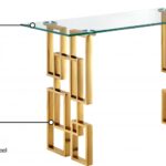 Pierre Glass Top And Gold Steel Base Console Table