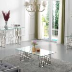 Alexis Glass Top And Chrome Steel Base Coffee Table