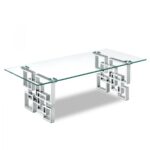 Alexis Glass Top And Chrome Steel Base Coffee Table