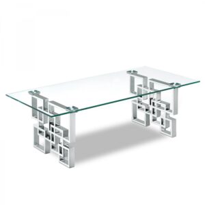 Alexis Glass Top And Chrome Steel Base Coffee Table