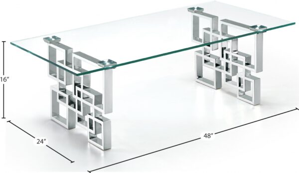 Alexis Glass Top And Chrome Steel Base Coffee Table