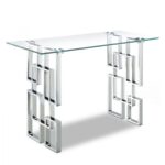 Alexis Glass Top And Chrome Steel Base Console Table