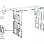 Alexis Glass Top And Chrome Steel Base Console Table