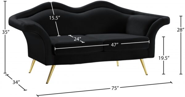 Lips 75" Velvet Upholstered Loveseat