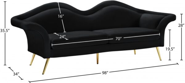 Lips 98" Velvet Upholstered Sofa