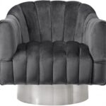 Farrah Velvet Upholstered Swivel Accent Chair