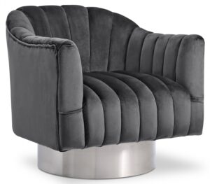Farrah Velvet Upholstered Swivel Accent Chair