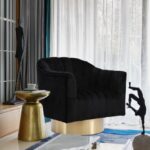 Farrah Velvet Upholstered Swivel Accent Chair