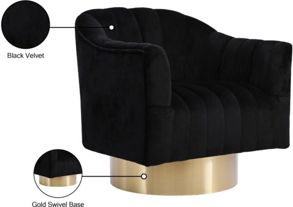 Farrah Velvet Upholstered Swivel Accent Chair