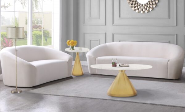 Emery Marble Top And Steel Base Coffee Table