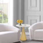 Emery Marble Top And Steel Base End / Side Table