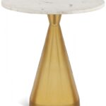 Emery Marble Top And Steel Base End / Side Table