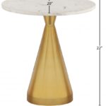 Emery Marble Top And Steel Base End / Side Table