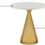Emery Marble Top And Steel Base End / Side Table