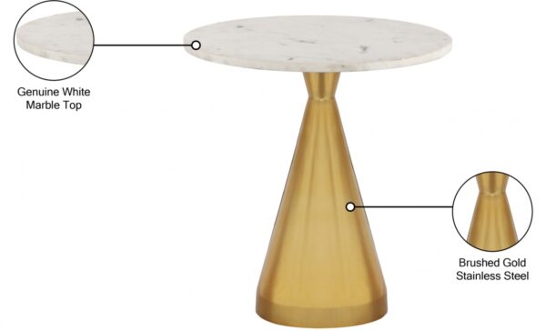 Emery Marble Top And Steel Base End / Side Table