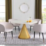 Emery 48" Marble Top And Steel Base Dining Table