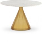 Emery 48" Marble Top And Steel Base Dining Table