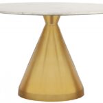 Emery 48" Marble Top And Steel Base Dining Table