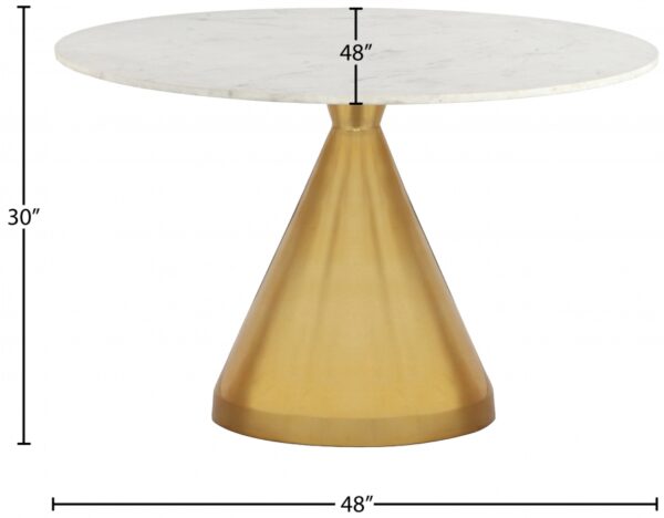 Emery 48" Marble Top And Steel Base Dining Table