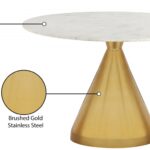 Emery 48" Marble Top And Steel Base Dining Table