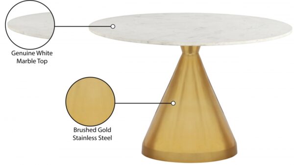 Emery 48" Marble Top And Steel Base Dining Table