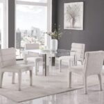 Casper 38" Glass Top, Acrylic And Steel Base Dining Table