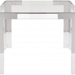 Casper 38" Glass Top, Acrylic And Steel Base Dining Table